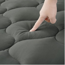 DUANDUAN 140 x 190 cm 2 asmenų ištiesiamas čiužinio viršutinis sluoksnis Didelis 38 cm gylio dygsniuotas čiužinio apmušalas Kvėpuojantis mikropluoštas Tamsiai pilka spalva