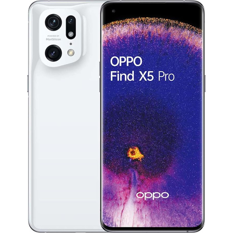 OPPO Find X5 Pro išmanusis telefonas, 50 MP triguba kamera, 5000 mAh baterija su 80 W greituoju įkrovimu, 6,7 colių 120 Hz AMOLED ekranas, 