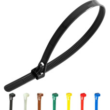 Gocableties Kabelbinder Wiederverschließbar schwarz, 300 mm x 7,6 mm, 100 Stück, Premiumqualität Wiederlösbar, Wiederverwendbar Set
