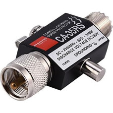 ASHATA apsauga nuo žaibo iškrovos, CA-35RP 50Ω koaksialinė apsauga, apsauga nuo žaibo, vyriškos ir moteriškos UHF jungties kištukas Koaksialinis žaibolaidis Apsauga nuo žaibo iškrovos Apsauga nuo žaibo