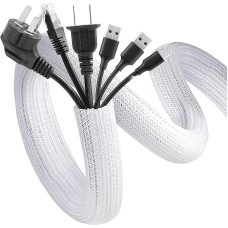 FITUEYES Design Cable Tube 2 m Diameter 32 mm Cable Duct Self-Closing Cable Management Can Be Cut to Size for TV Computer Home Cinema (White)
