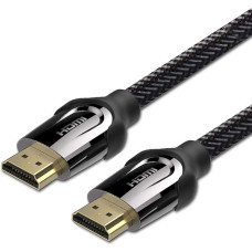 ULTRICS HDMI kabelis, 3 metrai, 4K HDMI 2.0, 18 Gbps Ethernet, paauksuotos jungtys, nailono pintas laidas, garso grįžtamoji jungtis, HD vaizdo įrašas 1080p 2160p, 3D, skirtas žaidimams 