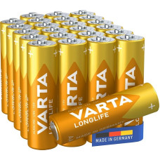Varta Alkaline Long Life AA Mignon LR6 Batteries (Pack of 24), Made in Germany. Ideal for Remote Control, Radio, Alarm Clock and Clock