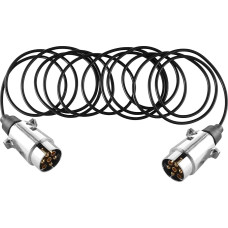 AGRISHOP Trailer Cable 7-Pin 12 V 6 m, Trailer Extension Cable 7-Pin Cable, Agricultural 7-Pin Cable with 2 Plugs, Light Strip Trailer 7-Pin Cable 7 to 7