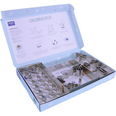 PME imbierinių meduolių namelio sausainių pjaustymo formų rinkinys, sidabrinės spalvos