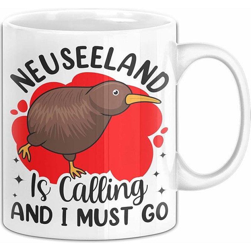 Naujoji Zelandija Puodelis Dovana Užsienyje Metų atsisveikinimo dovana Naujoji Zelandija kviečia ir aš turiu eiti Puodelis (baltas)