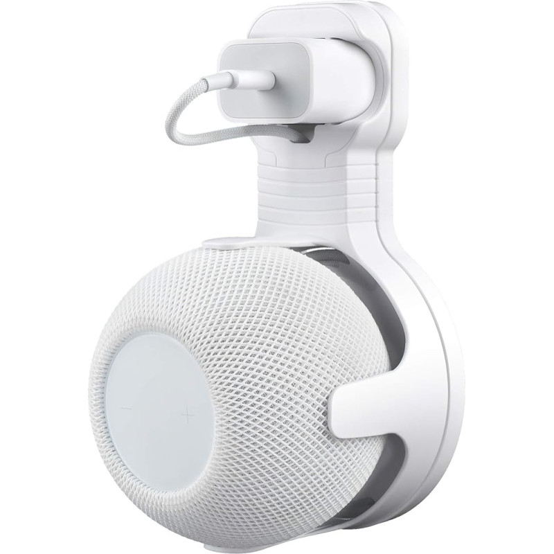 LUOGAO Wall Mount for Homepod Mini, Cable Management, Space Saving and No Signal Reduction for Homepod Mini Voice Asistant with Touchscreen Protection (White, 1 Pack)