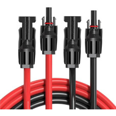 M4CQSBLE Extension Cable on Both Sides Solar Plug Solar Cable 4 mm², Solar Cable Extension 1/3/5/10 m, Extension Cable with Sockets and Plugs (Red/Black)