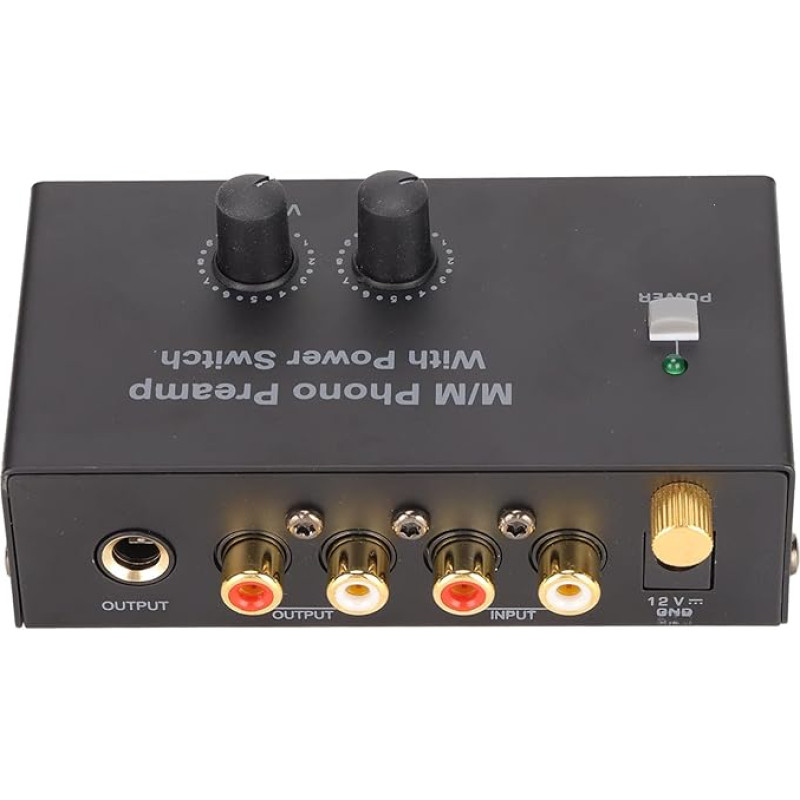 Gramofono preaparatas, Phono Preamp, PP500P Phono Preamp Profesionalus mažo triukšmo gramofono preaparatas su DC 12V adapteriu ES kištuku