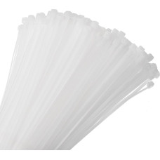 sourcing map Kabelbinder, selbstsichernd, lang, Nylon, 5 mm für Kabelmanagement, Weiß, 250 mm, 18 kg, 400 Stück