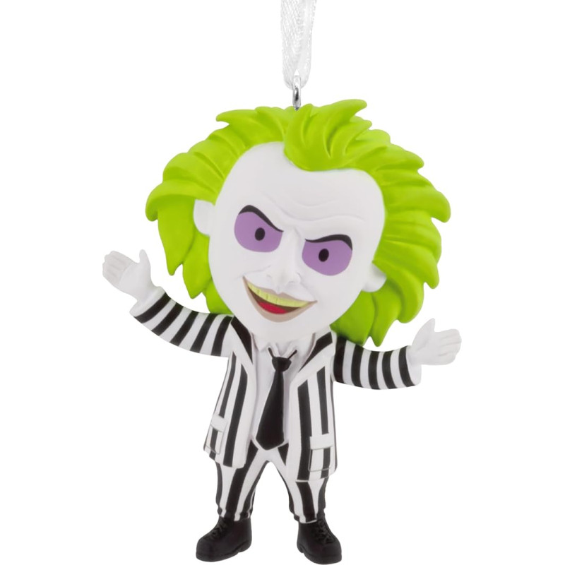 Hallmark Beetlejuice kabantis papuošalas, Timo Burtono medžio papuošalas, dervinis kabantis papuošalas, kalėdinis kabantis papuošalas, dovanos Kalėdoms, Helovinui, baisuokliui