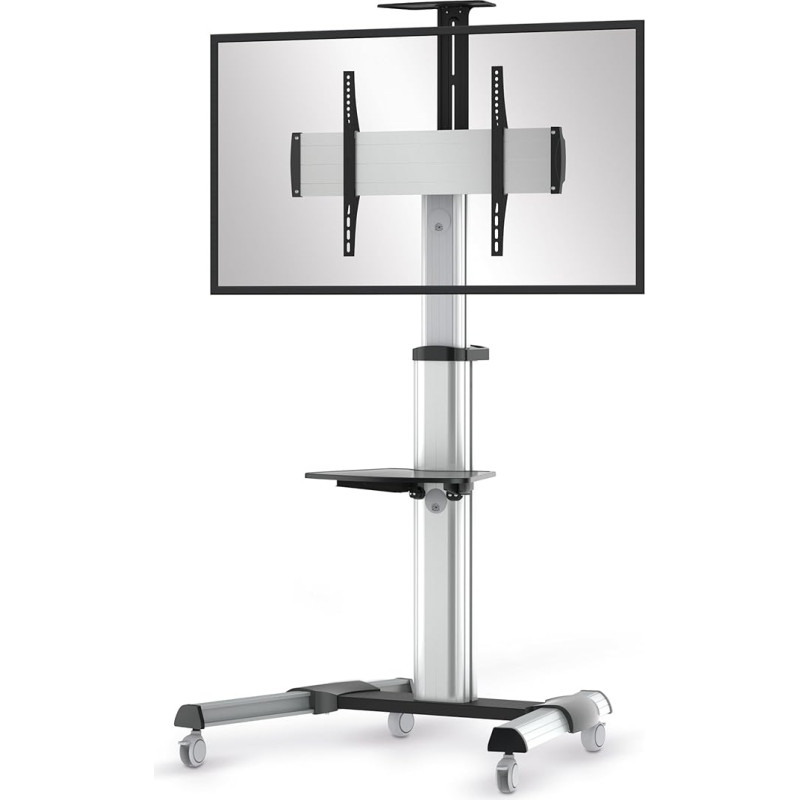 CONECTO LM su reguliuojamu aukščiu FS02G Profesionalus televizoriaus stovo pagrindas plokščiaekraniams LCD LED plazminiams televizoriams nuo 37 iki 70 colių/94 ir 178 cm/Maksimali apkrova 50 kg Max. VESA 600 x 400 mm aliuminis sidabrinis/pilkas/juodas