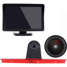 HD 1280 x 720 Pixel Transporter Van Waterproof Night Vision Rear View Camera in 3rd Brake Light + 4.3 Inch LCD TFT Monitor for VW T5 Bus Multivan Caravelle 2003-2015