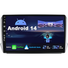 SXAUTO Android 12 IPS automobilinis radijas, tinkamas Peugeot 208/2008 (2012-2018) - Integruotas Carplay/Android Car - Be kameros - [2G + 32G] - Valdymas vairu DAB WiFi Fast Boot BT 4G - 2 DIN 10.1