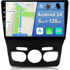 YUNTX [6GB + 128GB] Android 14 automobilinis radijas Citroen C4 C4L DS4 (2013-2017 m.)-[Integruotas CarPlay/Android Car/DSP/GPS]-10.1 colių IPS 2.5D kamera + MIC-DAB/Mirror Link/Bluetooth 5.0/360 kamera/vairavimo sistema