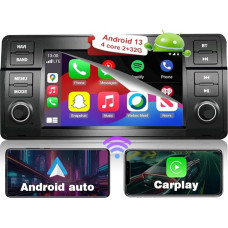 RICBAFEE Automobilinis radijas BMW 3 serijos E46 (1998-2005), 7 colių Android 13 automobilinis radijas su CarPlay Android automobilinė Bluetooth navigacija WiFi FM RDS EQ HiFi AHD atbulinės eigos kamera MirrorLink (2+32GB 4Core)