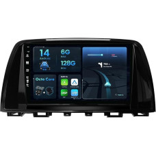 BXLIYER 6G + 128G Octa Core Android 14 automobilinis radijas Mazda Atenza Mazda 6 (2012-2015) CarPlay/Android automobilinė LED atbulinės eigos kamera ir MIC IPS 9 colių 2 DIN DAB vairo valdymo sistema Fast Boot 360-CAM