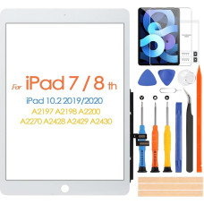 Jutiklinis ekranas iPad 7/8 10,2 colių 2019 2020 7 8 skaitmenizatoriaus jutiklinio ekrano skydelio remonto rinkinys, be pradžios mygtuko, skirtas iPad A2197 A2198 A2200 A2270 A24 28 A2 429 A2430 (ne LCD)