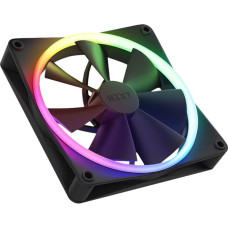 NZXT F140 RGB ventiliatoriai - RF-R14DF-B1 - išplėstinis RGB apšvietimo reguliavimas - tylus aušinimas - dvigubas (komplekte yra RGB ventiliatorius ir valdiklis) - 140 mm ventiliatorius - juodas