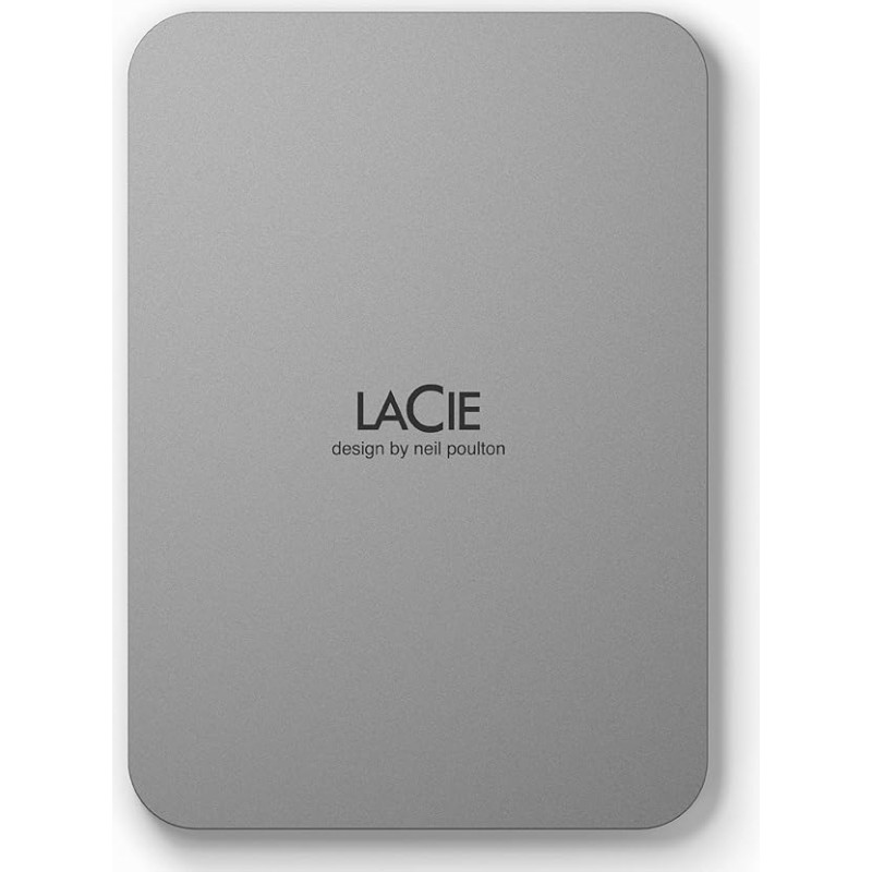 LaCie MOON STLP1000400 1TB nešiojamasis 2,5 colio išorinis kietasis diskas Mac ir PC sidabrinės spalvos + 3 metų gelbėjimo paslauga