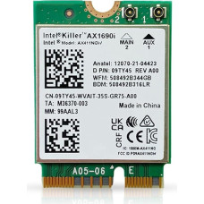 HighZer0 Electronics AX1690i Killer serijos atnaujintas WiFi 6E adapteris | Žaidimų WiFi adapteris | CNVio2 M.2 WiFi kortelė | 3.0 Gbps WiFi kompiuteriui | Bluetooth 5.3 palaikymas | Reikalingas Intel 12+ kartos procesorius (AX1690i)