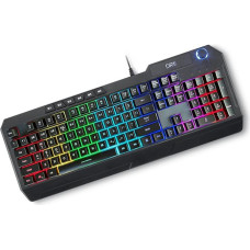 Nežinoma DR1TECH Wasp+ RGB žaidimų klaviatūra kompiuteriui/PS4 su LED apšvietimu - 104 klavišai, 26 klavišai su apsauga nuo vaiduoklių - USB klaviatūra su kabeliu (QWERTY tarptautinis išdėstymas), juoda