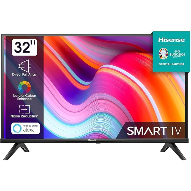 Hisense 32E4KT (32 Inch) TV, HD Ready – Smart TV, Triple Tuner DVB-T2 / T/C / S2 / S, Works with Alexa, WiFi, Game Mode, Hotel Mode, Black [2023], Operating System VIDAA U