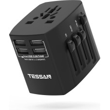 Travel Adapter Worldwide, TESSAN Travel Plug Adapter with 4 USB, Universal Socket Adapter International for Germany, UK, England, USA, Thailand, Maldives, Japan, Mexico, Travel World Plug