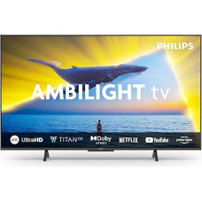 Philips Ambilight 55PUS8109 4K LED Smart TV - 55-Zoll Display mit Pixel-präziser Ultra HD, Titan OS Plattform und Dolby Atmos, Funktioniert mit Alexa und Google Sprachassistent - Satiniertes Chrom