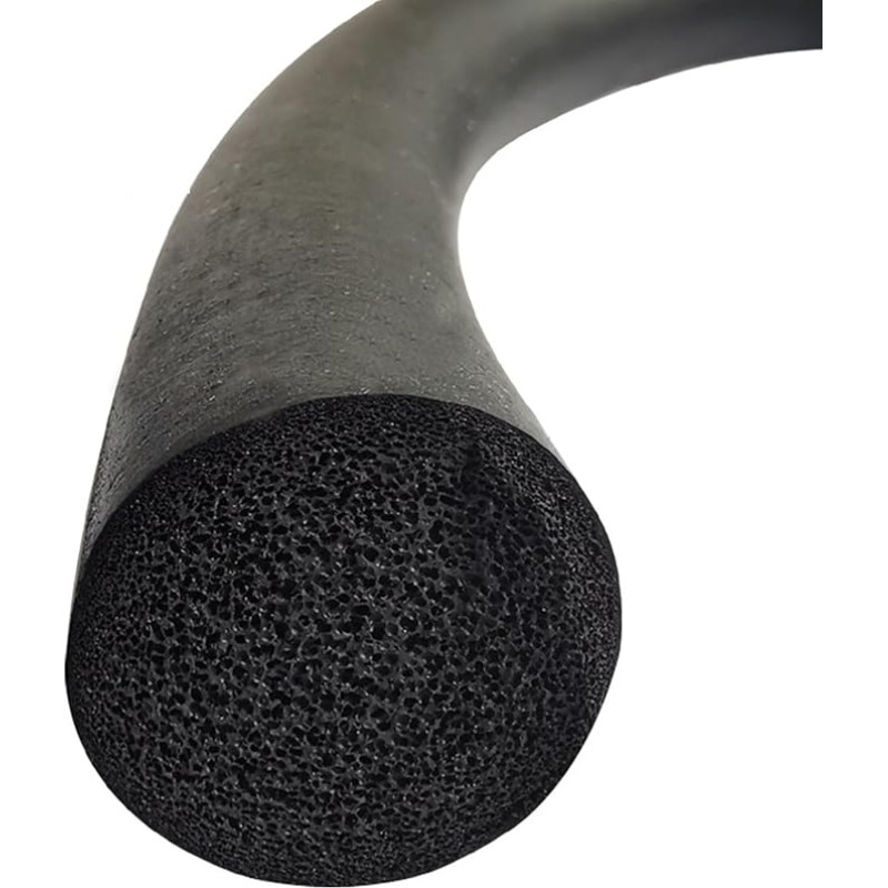 JWOO Schwarzer Schaumstoffschlauchstreifen mit 14 mm Durchmesser, švarus Schaumstoffstreifen aus EPDM-Schaumgummi for mechanische Öfen, 1/2/5 m(14mm*500cm)