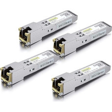 [4 pakuotės] 10Gtek Gigabit SFP RJ45 varinis siųstuvas 1000Base-T, RJ45 jungtis, 100 metrų, suderinamas su 