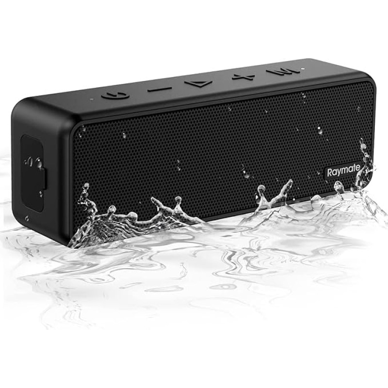 Raymate Bluetooth Speaker Music Box Portable Bluetooth Box with Loud Stereo Sound, Rich Bass, IPX7 Waterproof Wireless Speaker for Home, Outdoor, Garden