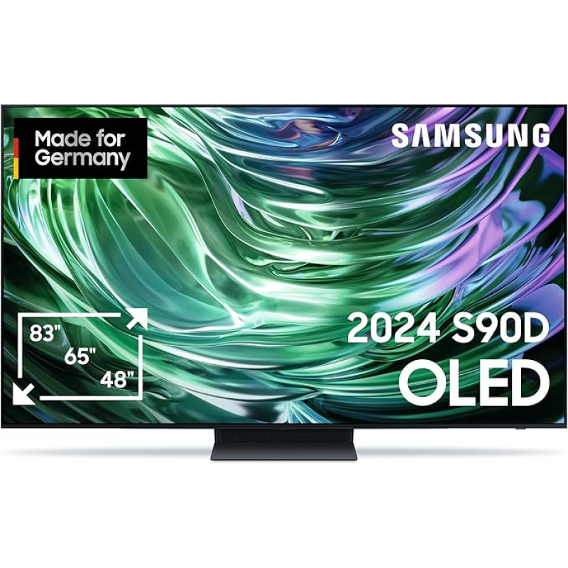 Samsung OLED 4K S90D TV 77 Inch Samsung TV with Neural Quantum 4K AI Gen2 Processor, OLED HDR+, 4K AI Upscaling, Smart TV, AI TV, GQ77S90DAEXZG, German Model