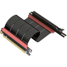 LINKUP - AVA5 PCIE 5.0 Riser Cable | Future-proof for Gen 5 GPU Vertical Mounting | x16 128GB/s Speed | PCIe 4.0 & WRX80/WRX90E Compatible | Left Angle, Black 15 cm