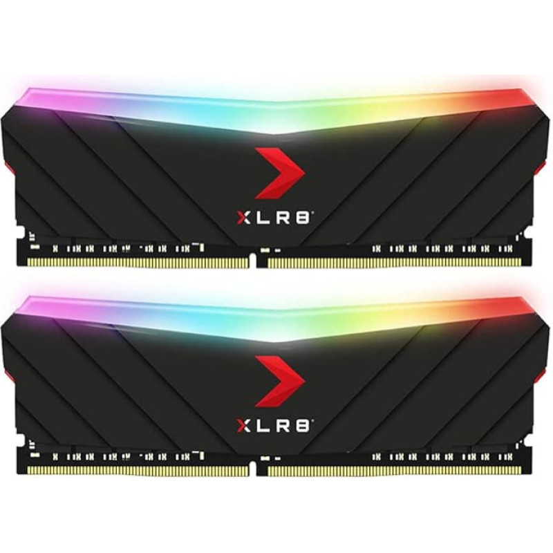 PNY 16GB (2x8GB) XLR8-Gaming Epic-X RGB DDR4 4000 MHz (PC4-32000) operatyvioji atmintis staliniams kompiuteriams - (MD16GK2D4400018XRGB), juoda