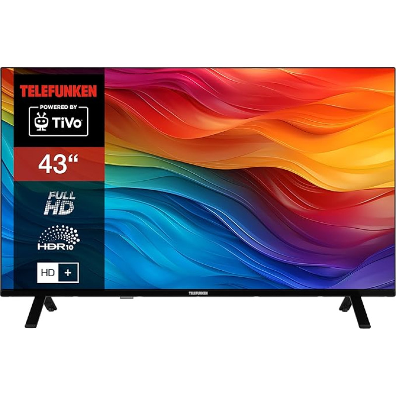 Telefunken TiVo TV 43 Inch Smart TV Powered (Full HD, HDR, Triple Tuner, 6 Months HD+ Included) XF43TO750S