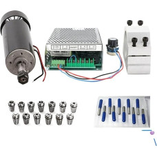 CNC suklys 0,5 kW 500 W oru aušinamas frezavimo variklis ir suklio greičio maitinimo šaltinis 52 mm spaustukas ir 13 vienetų ER113.175 x 0,1 mm frezų