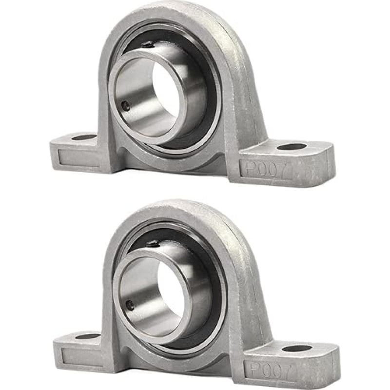 Othmro Pillow Block Bearing, 2pcs KP007 Flanged Pillow Block Bearing, 35mm Bore Diameter, Bearing Steel, Cast Iron, Self-Aligning Control Block, Flange, Mounted Bearing with Screw Cap