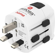 Hama Travel Adaptor Worldwide (Universal Travel Adapter for Around 100 Countries, Type G/Type B/Type I, for Devices with Plug Type C, E and F, Protective Contact, Interchangeable Fuse, Ideal Travel