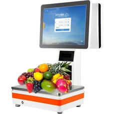 All-in-One Weighing and Cash Register Machine, 15.6 Inch PC Scale with Dual Screen, Intelligent Cashier Scale, All-in-1 Machine, Intelligent Cash Register Scale with Dual Screen, Built-in