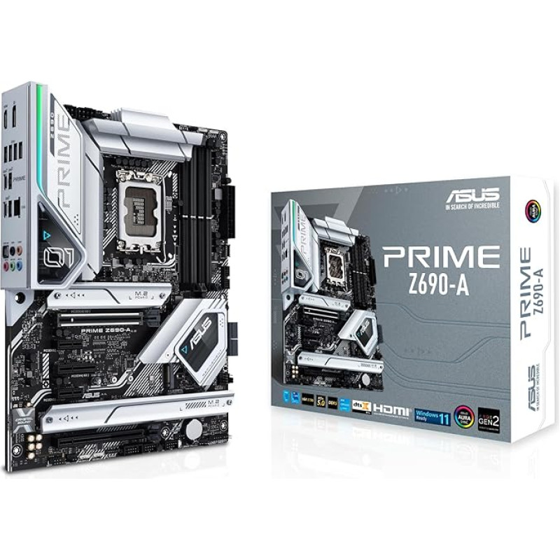 ASUS Prime Z690-A Žaidimų pagrindinė plokštė Socket Intel LGA 1700 (Intel Z690, ATX, PCIe 5.0, 4x M.2, DDR5 atmintis, Thunderbolt 4, Aura Sync)