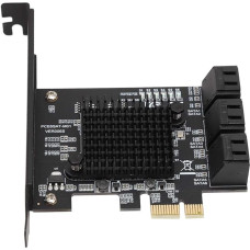 VBESTLIFE Plėtros kortelė 6 prievadų SATA 3.0 PCI Express kortelė Riser Card suderinama su SATA6G 3G 1.5G kietuoju disku Marvell 88SE92xx 109X