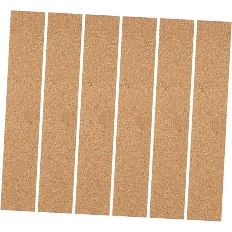 ADOCARN Pack of 6 Self-Adhesive Cork Strips Wall Strips Made of Cork Frameless Memo Board Strips Made of Cork Wall Cladding Wall Padding Cork Board Strips for Walls Photo Wall Cork Strips