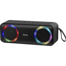 Defender Bluetooth Speaker Q1 Portable, Music Box with RGB LED Light, USB/Micro SD Card/AUX-in Playback, True Wireless Stereo Hands-Free Function, FM Receiver, MP3 Player Bluetooth Speaker