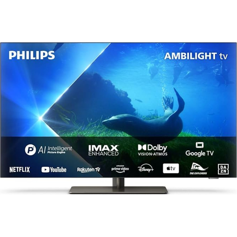 Philips Ambilight TV | 42OLED808/12 | 106 cm (42 Zoll) 4K UHD OLED Fernseher | 120 Hz | HDR | Dolby Vision | Google TV | VRR | WiFi | Bluetooth | DTS:X | Sprachsteuerung