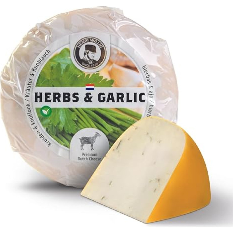 Henri Willig Jaunas ožkos sūris su žolelėmis ir česnakais 380 g