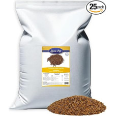 Lyra Pet® 25 kg linų sėklų, daug omega-3 riebalų rūgščių, skaidulų ir baltymų, papildomas lesalas laukiniams paukščiams ir smulkiems graužikams, maistingųjų medžiagų turtingas ištisus metus trunkantis lesalas paukščiams, idealiai tinka išsklaidytam lesalu