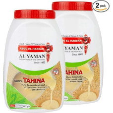 Al Yaman - Tahine Arabic Sesame Paste - Oriental Tahini Made from Finely Ground Sesame Seeds in a Set of 2 x 907 g Pack