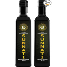 Sunnati® Egipto juodųjų kmynų aliejus nefiltruotas, šalto spaudimo, 100% grynas 2 x 250 ml (500 ml)