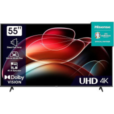 Hisense 55E6KT 139 cm (55 Inch) TV, 4K UHD Smart TV, HDR, Dolby Vision, Triple Tuner DVB-C/S/ S2/ T/ T2/ DTS Virtual X, Alexa Built-in, Bluetooth, WiFi, Hotel Mode, Black [2023]